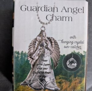 Silver Guardian Angel Charm with Crystal Sun-Catcher